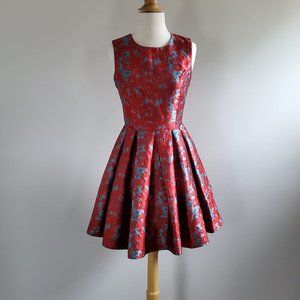 BB Dakota Abstract Print Mini Dress, Red/Blue